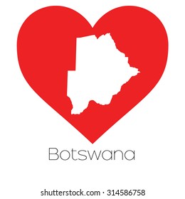 A Heart illustration with the shape of Botswana