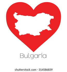 A Heart illustration with the shape of Bulgaria
