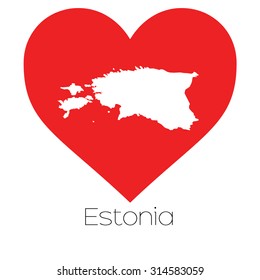 A Heart illustration with the shape of Estonia