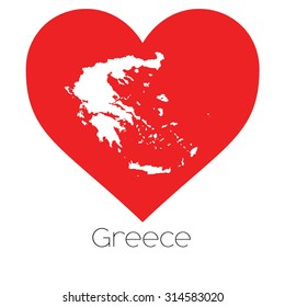 A Heart illustration with the shape of Greece