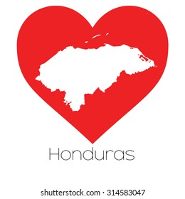A Heart illustration with the shape of Honduras