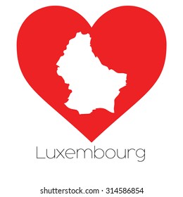 A Heart illustration with the shape of Luxembourg