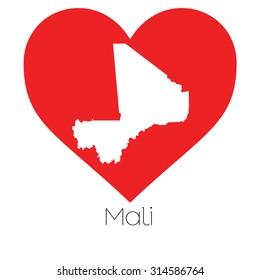A Heart illustration with the shape of Mali
