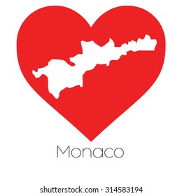 A Heart illustration with the shape of Monaco