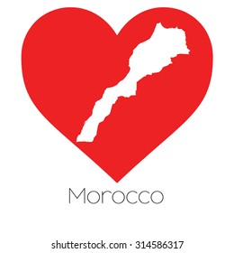 A Heart illustration with the shape of Morocco