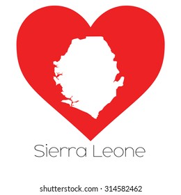 A Heart illustration with the shape of Sierra Leone