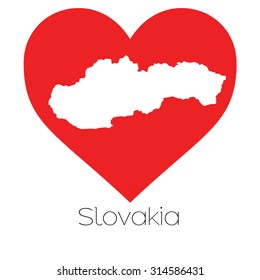 A Heart illustration with the shape of Slovakia