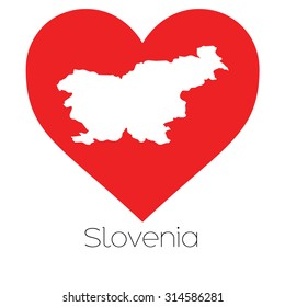 A Heart illustration with the shape of Slovenia