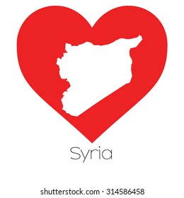 A Heart illustration with the shape of Syria