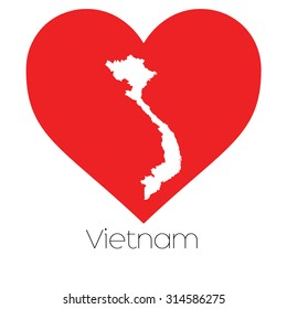 A Heart illustration with the shape of Vietnam