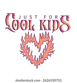 Heart illustration with  slogan. Gothic Drawing. Vector graphic design for t-shirt.