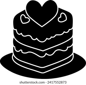 ilustración del corazón silueta dulce alimentos logo muffin icono de postre contorno bizcocho galletas de chocolate pastel de valentina feliz macarón crepes forma de tarta de queso menú de amor vector fondo gráfico