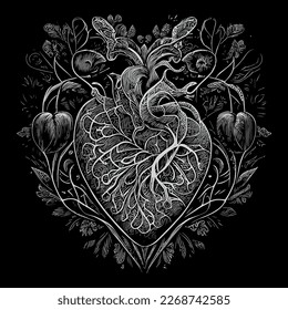 heart illustration is a symbolic representation of the human heart, often used to convey love, passion, or emotion. It can be simple or elaborate	
