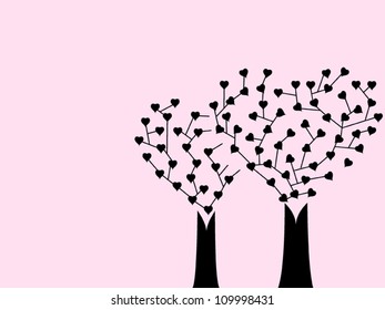 heart Illustration with trees