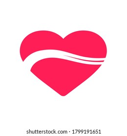 Heart illustration vector logo design .