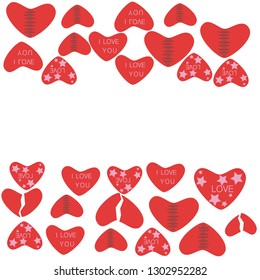 Heart illustration vector on white background.