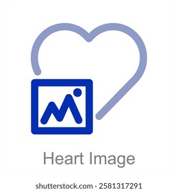 Heart Image and image icon concept