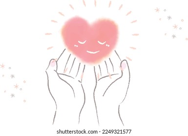 Heart image illustration Hold a heart in your hand2