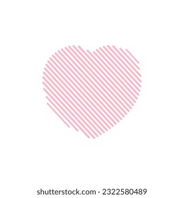 Heart. An image of a heart made of lines. Stylized heart for Valentine s Day. Vector illustration isolated on a white background