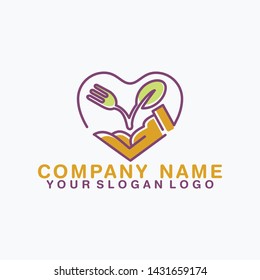 heart images consisting of hands by giving plants shaped like spoons and forks can clarify the meaning that displays and provides information about recipes, diet programs, restaurant reviews, food tou