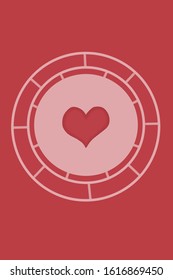 Heart images and red background
