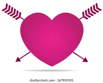 Heart impaled by arrow