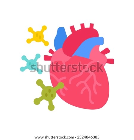 Heart Infection Flat Icons, Vector illustration