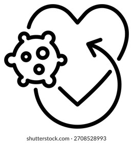 Heart Infections Icon Line Vector Illustration