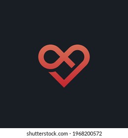 Heart + infinity logo.  Abstract creative logotype.
