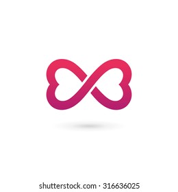 Heart infinity loop butterfly logo icon design template elements
