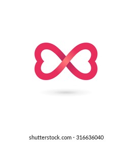 Heart infinity loop butterfly logo icon design template elements
