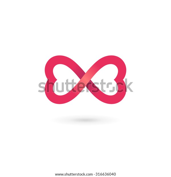 Heart Infinity Loop Butterfly Logo Icon Stock Vector (Royalty Free ...