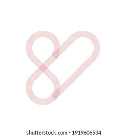 Heart and Infinity love Symbol .Vector Curved Lines . Design Element . 8. March . International womens day . Used as Banner . Template , endless Logo .