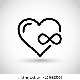 Heart with infinity sign vector