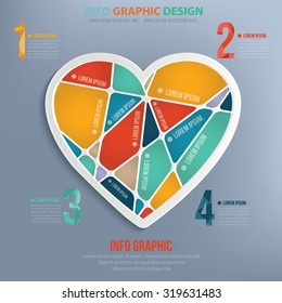 Heart info graphic design,clean vector