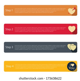 heart info graphic vector set 5