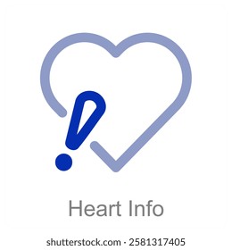 Heart Info and love icon concept