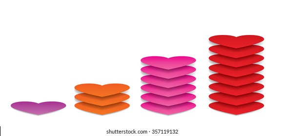 Heart info-graphics design. Vector Illustration isolated on white background