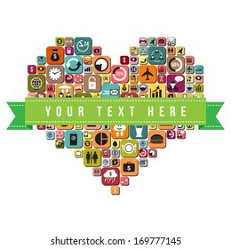 Heart Infographics icons with banner. vector format
