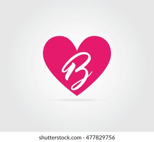 Heart with initials B