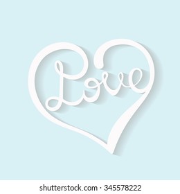 

Heart inscription love. Hand drawn vector illustration.