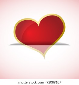 Heart inserting to slot in paper