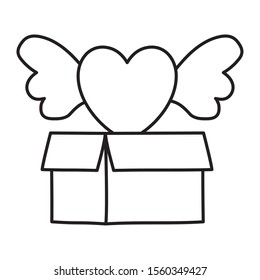 Heart inside box design, Love passion romantic health wedding romance and decoration theme Vector illustration