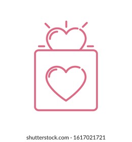 Heart inside box design of love passion romantic valentines day wedding decoration and marriage theme Vector illustration
