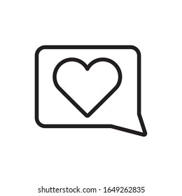 Heart inside bubble line style icon design, Social media multimedia communication digital marketing internet web and connect theme Vector illustration