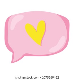 heart inside chat bubble text message