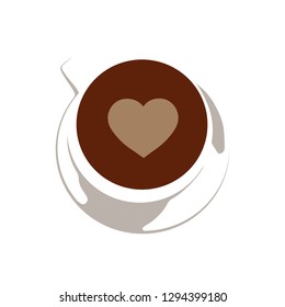 Heart Inside Cup Coffee Top View Stock Vector (Royalty Free) 1294399180 ...