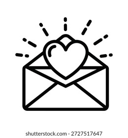 Herz in einem Umschlag, der Liebe und Zuneigung symbolisiert