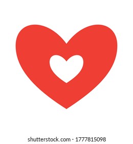heart inside heart flat style icon design of love passion and romantic theme Vector illustration