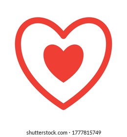 corazón dentro del corazón estilo plano diseño ícono de amor pasión y tema romántico Ilustración vectorial
